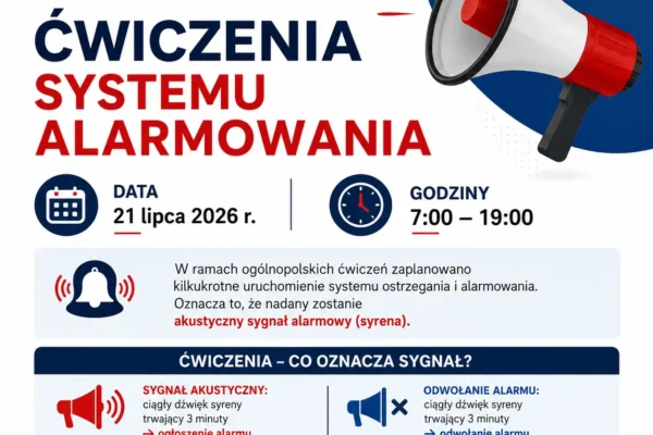 Ćwiczenia alarmowe w Gminie Łużna – 21 lipca zawyją syreny