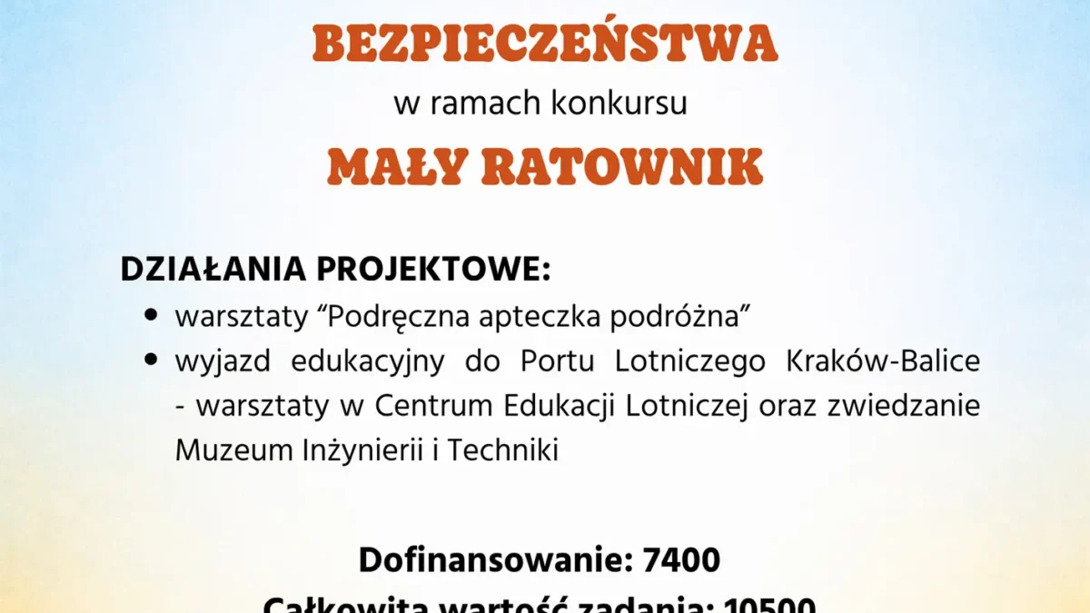 Bezpieczna podróż – projekt edukacyjny dla dzieci z gminy Moszczenica