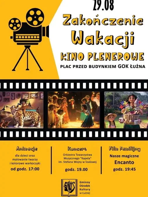 Zakończenie wakacji z kinem plenerowym w Łużnej – 29 sierpnia