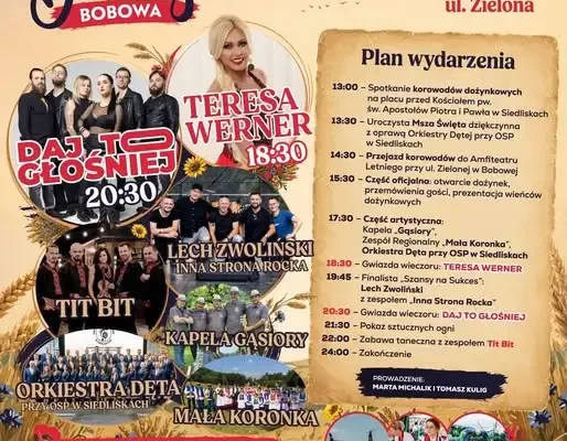 Dożynki Gminne w Bobowej już dziś – święto plonów w amfiteatrze