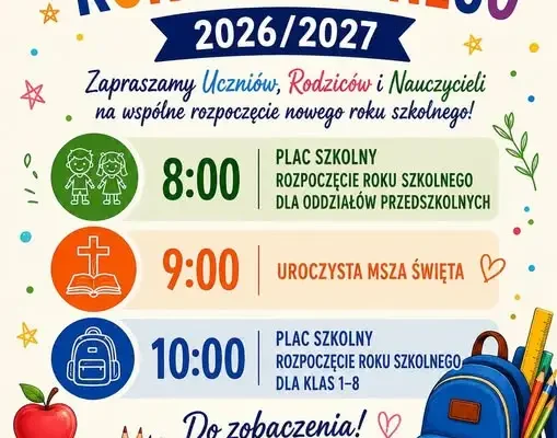 Rozpoczęcie roku szkolnego 2026/2027 w Bobowej – harmonogram uroczystości