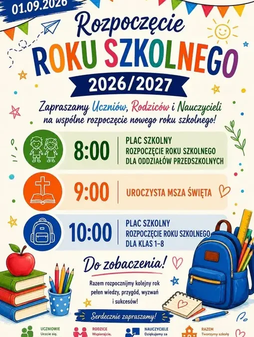 Rozpoczęcie roku szkolnego 2026/2027 w Bobowej – harmonogram uroczystości