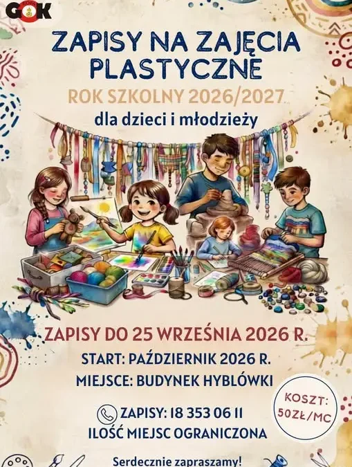 Rusza nabór na zajęcia plastyczne w Hyblówce – zapisy do 25 września