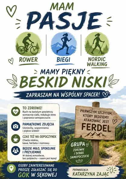 Roczny projekt „Sztuka, Sport i Zdrowie” w gminie Sękowa – Katarzyna Zając zaprasza na wspólne aktywności