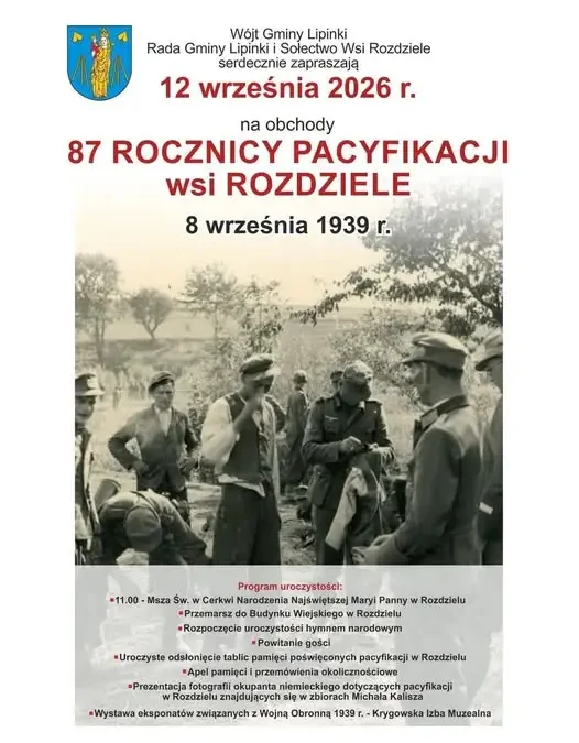 87. Rocznica Pacyfikacji Rozdziela – uroczyste obchody 12 września