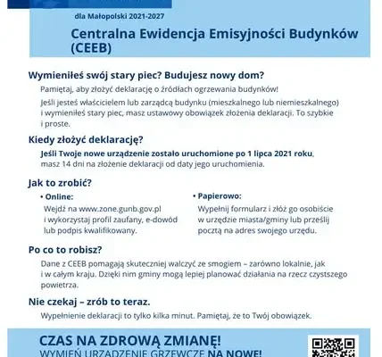 Wymiana pieca w gminie Lipinki: terminy, obowiązki i deklaracje CEEB