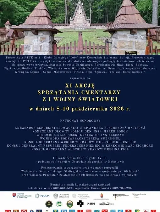 XI Akcja Sprzątania Cmentarzy Wojennych z I Wojny Światowej – Łużna zaprasza