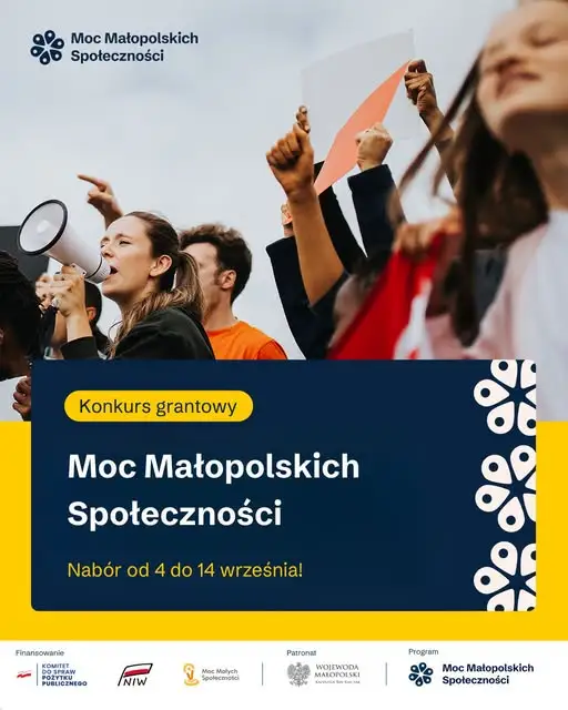 Moc Małopolskich Społeczności: granty do 7,5 tys. zł dla organizacji z regionu