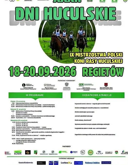 XXXII Dni Huculskie w Regietowie – święto koni i kultury Beskidu Niskiego