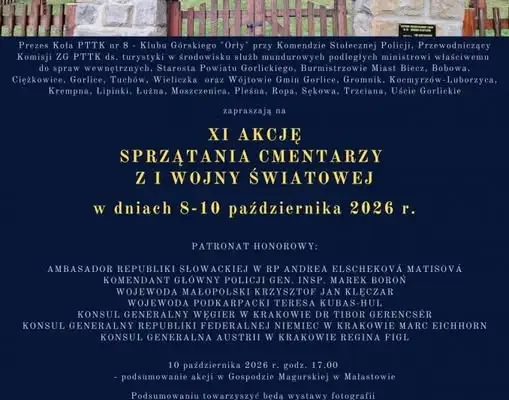 IX akcja sprzątania cmentarzy z I wojny światowej – Biecz, 8-10 października 2026