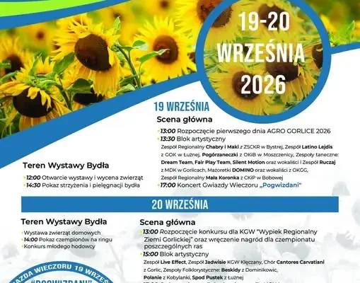 AGRO GORLICE 2026 w Bystrej – weekend pełen atrakcji już 19–20 września