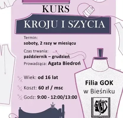 Kursy języka angielskiego i szycia w Gminnym Ośrodku Kultury w Łużnej