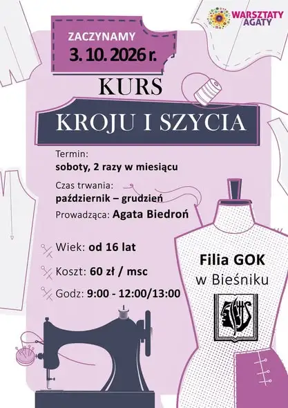 Kursy języka angielskiego i szycia w Gminnym Ośrodku Kultury w Łużnej