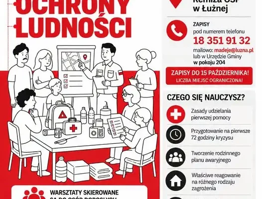 Bezpłatne warsztaty ochrony ludności w Łużnej – zapisy do 15 października