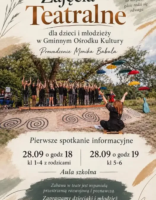 Zajęcia teatralne w GOK Uście Gorlickie – spotkanie informacyjne już 28 września
