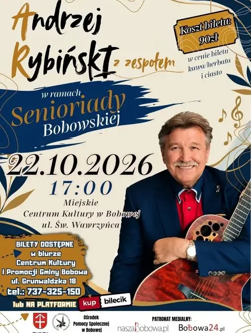 Andrzej Rybiński wystąpi w Bobowej – koncert już 22 października