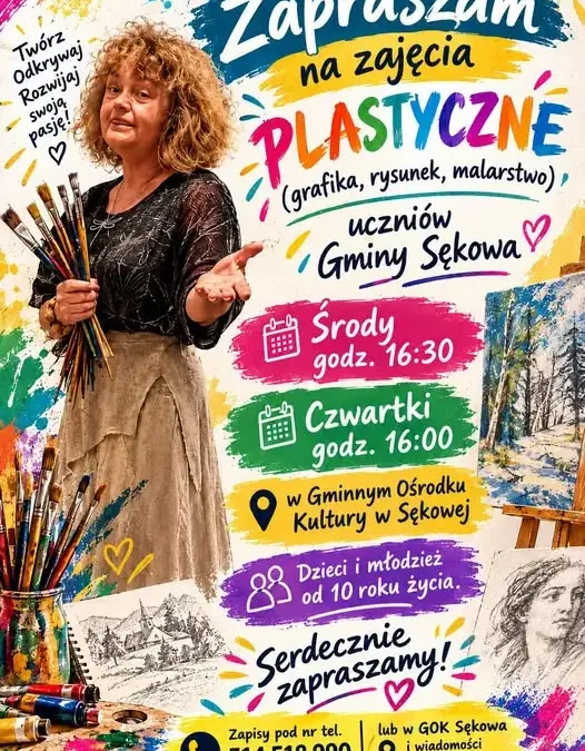 Nowy nabór na zajęcia plastyczne dla uczniów z Gminy Sękowa