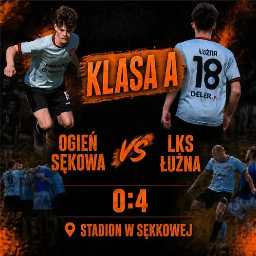LKS Łużna rozbił Ogień Sękowa 4:0. Szósty z rzędu niewykorzystany karny
