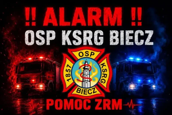 Nocna akcja strażaków z Biecza i Grudnej Kępskiej – pomoc dla ZRM