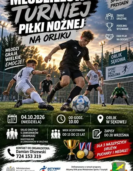 Młodzieżowy turniej piłki nożnej na Orliku w Sękowej – 4 października