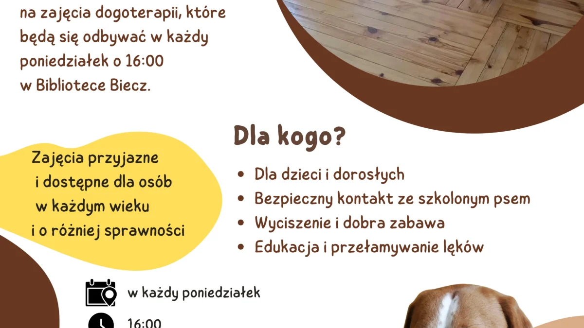 Dogoterapia w Bibliotece w Bieczu – nowe zajęcia dla dzieci i dorosłych