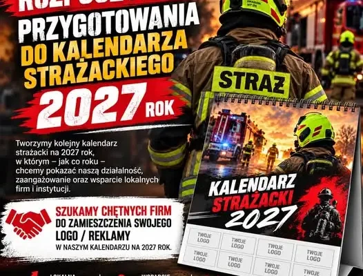 Kalendarz strażacki 2027 — OSP Łużna szuka firm do współpracy