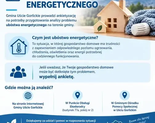 Gmina Uście Gorlickie bada skalę ubóstwa energetycznego wśród mieszkańców