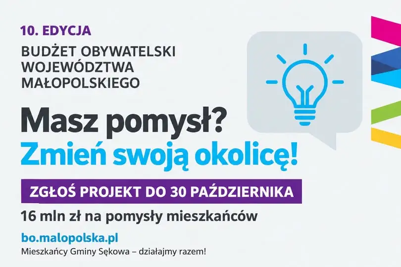 Gmina Sękowa: Rusza nabór do 10. edycji Budżetu Obywatelskiego Małopolski
