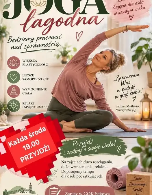 Joga w Gminnym Ośrodku Kultury w Sękowej – dziś o 19:00